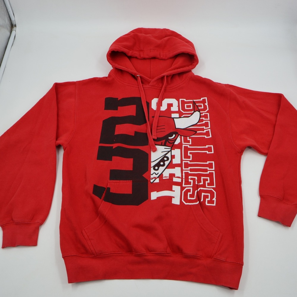 Chicago Bulls Hoodie Mens M Red Michael Jordan 23 Graphic Pullover Sweatshirt